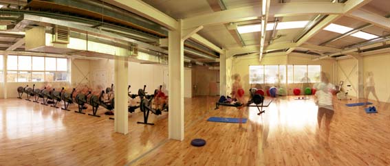 The inside of the new Burrough Building gym at Thames Rowing Club